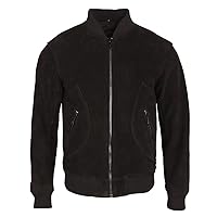 Men’s Brown Biker Bomber Genuine Suede Motorcycle Riding Casual Classic Uniform Smooth Winter Warm Leather Jacket