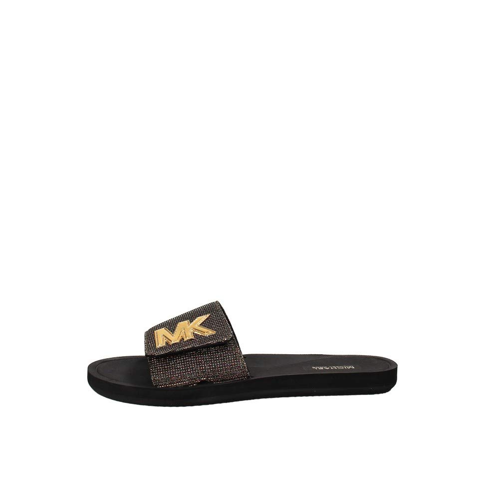 MICHAEL MICHAEL KORS Womens Brynn Leather Slide Sandals  Luggage   Worldwide Delivery  Allsole