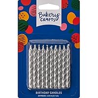 20 Pkg ~ Culpitt Silver Spiral ~ Cake Decorating Candles