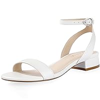 Ankis Black Nude White Red Women Sandals Comfortable Walking Strappy Open Toe Sandals for Women Dressy Summer 1 Inch Low block Heel Flat Adjustable Ankle Strap Wide Available Shoes 2024