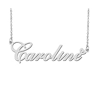 Aoloshow Personalized Heart Name Necklace Gold Custom Any Names Stainless Steel Jewelry for Womens Graduation