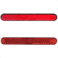evermotor Bike Reflectors Stick-On，3.93 inch Red Motorcycle Reflector Self Adhesive Added Visibility for Trailer Hitch Cargo Rack,Boat,Door,Mailbox Post(2 Pieces)