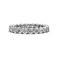 Diamond 3.4 mm Gallery Eternity Band (SI2-I1, G-H) 2.85 Carat tw to 3.30 Carat tw in 14K Gold