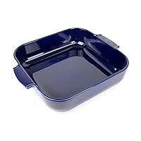 Peugeot - Appolia Square Oven Dish - Ceramic Baker with Handles - Blue, 11.5 x 3 inches