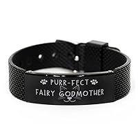 Cute Cat Lover Gifts, Purr-FECT, Fairy Godmother, Cat Mom Gifts, Shark Mesh Bracelet, Cat Lovers Women, Cat Lady, Mom Gifts, Gifts for Mom, Mom Bracelet