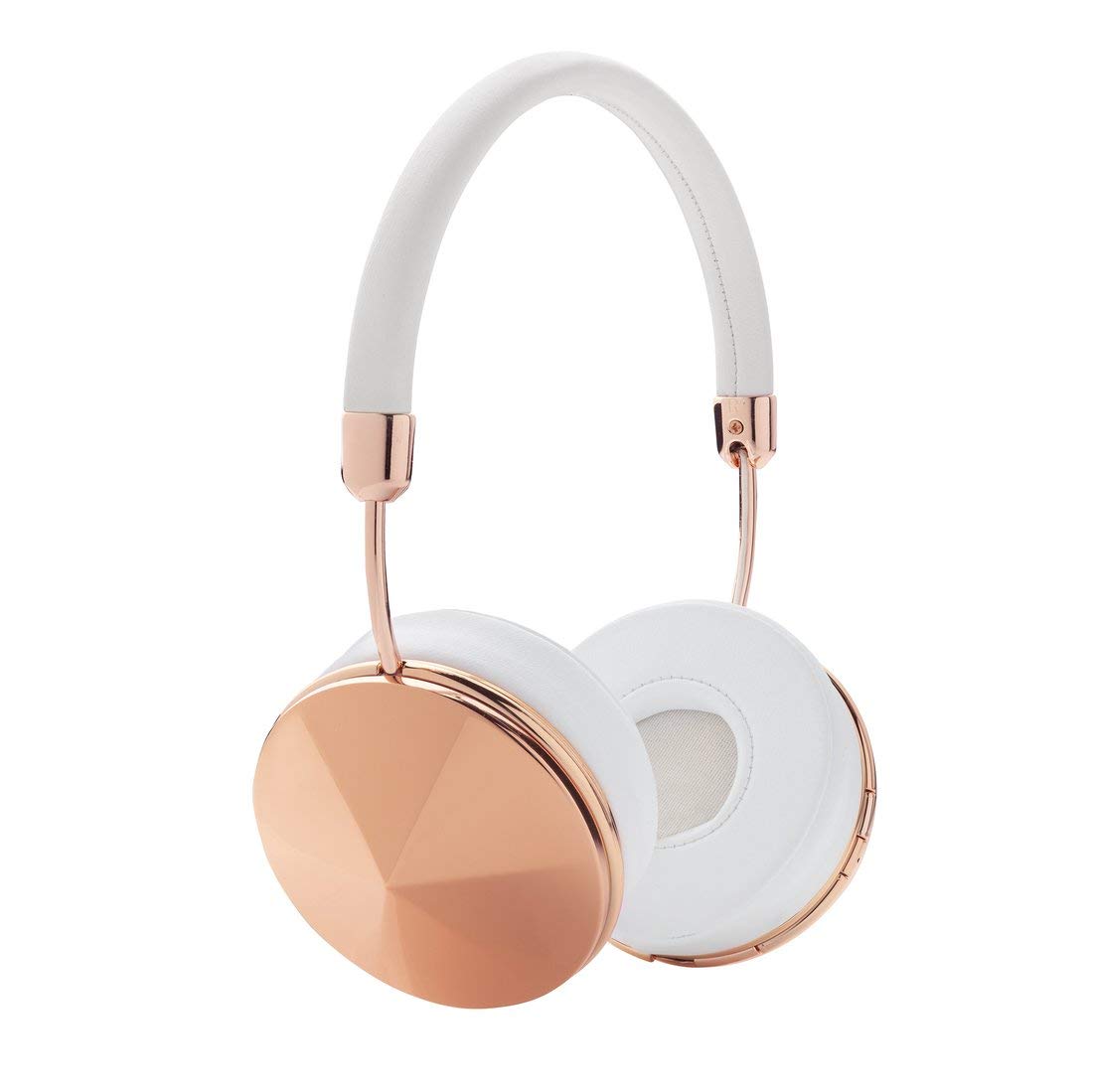FRENDS Taylor Rose-Gold Wireless Headphones Over Ear, Women’s’ Fashion Headphones, Hi-Fi Sound, Bluetooth V5.0, 12 Hours Playtime, White Leather He...