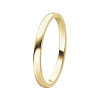 Classic 14K Yellow Gold Wedding Ring 2 mm - Comfort Fit Gold Wedding Band - Unisex Traditional Thin Wedding Ring - Solid Sleek Wedding Band for Her or Him