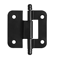 20 Pcs 2-3/4x2-1/8 inch Cabinet Hinges, Matte Black Semi Partial Wrap Ball Tip Hinges Concealed Offset Hinges for Kitchen Cabinets, Cupboard (Groove Width:11.5mm)
