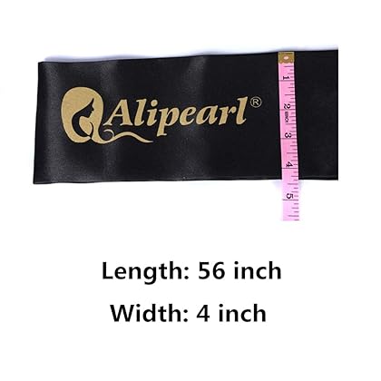 Ali Pearl Edge Wrap for Black Hair-Satin Edge Laying Scarf for Lace Frontal Wigs Soft Women's Satin Headband for Makeup, Facial,Sport,Yoga (Black 2 pieces)