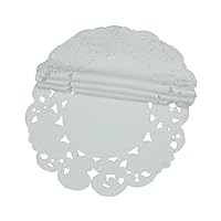 Spring Egg Embroidered Cutwork Easter Round Doilies, 8-Inch, White, Set of 4