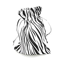 Homeford Zebra Striped Satin Favor Bags, 12-Piece (5-inch x 6-1/2-Inch)