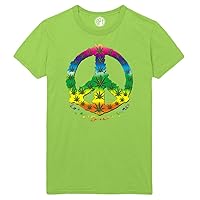 Neon Peace Marijuana Printed T-Shirt
