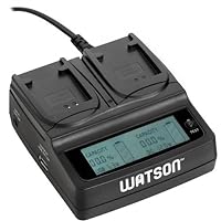Watson Duo LCD Charger with 2 NB-11L Battery Plates - for Canon NB-11L Type Battery