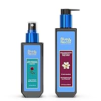 Blue Nectar Radiant Skin Duo: Cocoa Butter Nargis Sunscreen Lotion SPF 30 PA++ & Uplifting Rose-Cardamom Body Mist - Herbal Bliss for Glowing Beauty