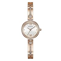 GUESS Women's 27mm Watch - Rose Gold Tone G-Link White Dial Rose Gold Tone Case