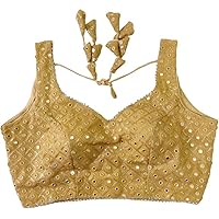 Women's Party Wear Bollywood Pure Georgette Readymade Style Saree Blouse Crop Top Choli