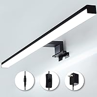 LED Vanity Light Fixtures,28.3in Black Bathroom Lights Over Mirror,3 Types of Installation,with Power Cord Modern Vanity Lighting Mounted Wall Light,Led Picture Light,Wall Sconce