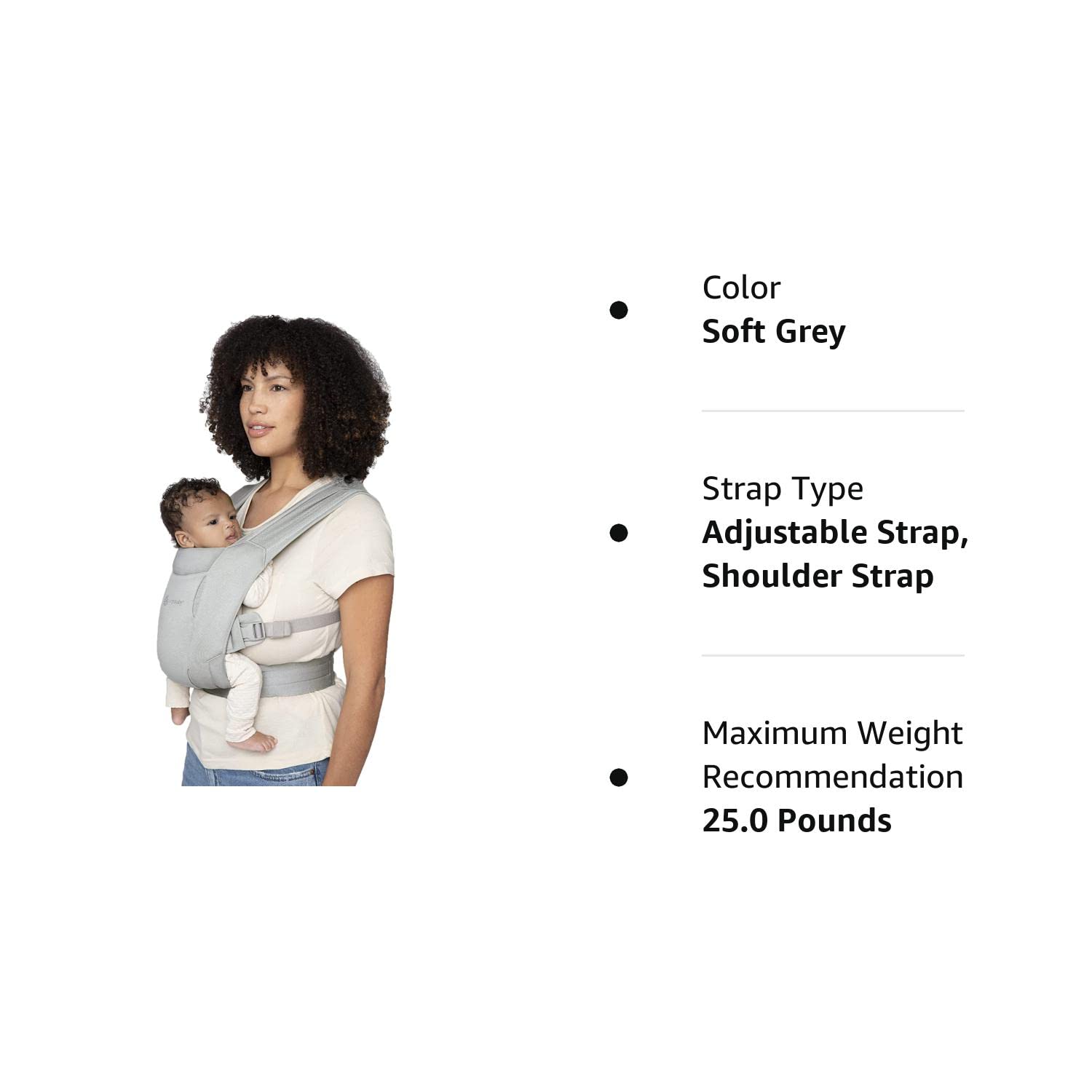 Ergobaby Embrace Cozy Newborn Essentials Baby Carrier Wrap (7-25 Pounds), Soft Air Mesh, Soft Grey