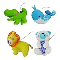 Replacement Parts for Projection Mobile - N8849 ~ Fisher-Price 2-in-1 Projection Mobile ~ Replacement Plush Hanging Animals ~ Polar Bear, Alligator, Lion and Whale