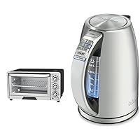 Cuisinart TOB-40N Custom Classic Toaster Oven Broiler, 17 Inch, Black & 1.7-Liter Stainless Steel Cordless Electric Kettle with 6 Preset Temperatures