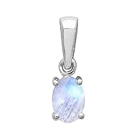 Multi Choice Oval Shape Gemstone 925 Sterling Silver Single Stone Solitaire Pendant