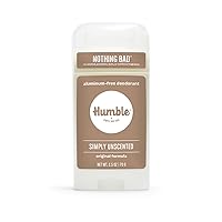 Humble All Natural Deodorant, Aluminum and Paraben Free, Cruelty Free Men’s and Women’s Deodorant, Simply Unscented, 1-Pack