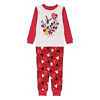 Disney 2-Piece Snug-fit Cotton Holiday Pajama Set, Soft & Cute for Kids