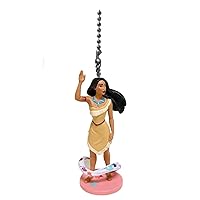 Playful Spiral Princess Pocahontas Fan Lamp Light Pull Chain Figurine PVC Figure 3”