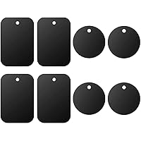 DSTELIN Universal Metal Plate 8 Pack for Magnetic Phone Car Mount Holder Cradle with Adhesive (Compatible with Magnetic Mounts) - 4 Rectangle and 4 Round, Black