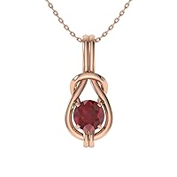 Lab-Grown and Certified Gemstone Infinity Knot Solitaire Necklace in 14k Solid Gold | 0.37 Carat Pendant with 18 Inch Chain