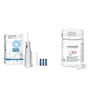 Waterpik Cordless Water Flosser, Battery Operated & Portable for Travel & Home & Fresh Mint Whitening Refill Tablets (30 Count) – for Use with Waterpik Boost Tip