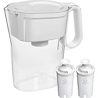 Large 10 Cup Water Filter Pitcher with Smart Light Filter Reminder and 2 Standard Filtes, Made Without BPA, White (Packaging May Vary) (1512822)