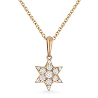 14K Rose Gold .15ct White Diamond Judaica