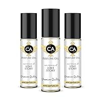 CA Perfume Impression of Love Story For Women Replica Fragrance Body Oil Dupes Alcohol-Free Essential Aromatherapy Sample Travel Size Concentrated Long Lasting Attar Roll-On 0.3 Fl Oz-X3