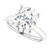 925 Silver, 10K/14K/18K Solid Gold Moissanite Engagement Ring,3.0 CT Oval Cut Handmade Solitaire Ring, Diamond Wedding Ring for Women/Her Anniversary Ring, Birthday Rings,VVS1 Colorless Gifts