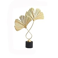 YLYAJY Nordic Gold Ginkgo Leaf Crafts Leaf Sculpture Living Room Decoration Home Accessories Office Desktop