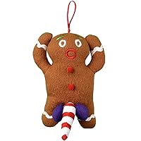 Stocking Stuffers for Adults-Naughty Gingerbread Man Funny Fabric Christmas Ornament Talking Hanging Ornament, Tan, (33450)