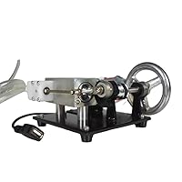 Model Engine Kit, Mini Single Cylinder Horizental Steam Engine Generator Model DIY Kit Set (USB Rechargeable/Boiler Not Included)