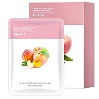 Korean Natural Organic Moisturizing and Hydrating Fruit Sheet Facial Mask (Honey Peach) 5 Count