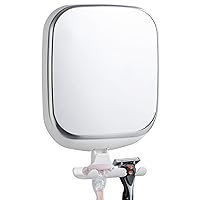 TAILI Shower Mirror Fogless for Shaving with Razor Holder, Suction Anti Fog Shaving Mirror NO-Drilling & Removable, Fogless Mirror Shatterproof & Waterproof (White)