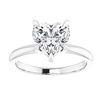 4 CT Heart Colorless Moissanite Engagement Ring, Wedding/Bridal Ring Set, Solitaire Halo Style, Solid Gold Silver Vintage Antique Anniversary Promise Ring Gift for Her