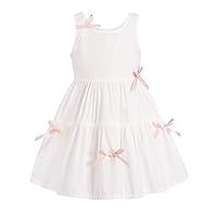 YOUNGER TREE Baby Girl Toddler Dress Strap Bowknot Sleeveless Princess Party Dress Casual Summer Beach Sundress 12M-4T