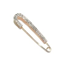 Women Crystal Big Safety Pin Jewelry Brooch Knit Scarf Lapel or Collar Brooch Pin