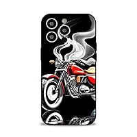 Case Compatible with iPhone 13 Case,Cool Motorcycle Pattern Case for Man Women Boys Girls,Flexible TPU Shockproof Protective Phone Cover for iPhone 13 Black