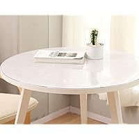 Customizable 1.0mm Thick Clear Desk Pad Table Mat Round Table Cover, Water Resistant Non-Slip Vinyl Table Protector Circle Table Pad for Coffee, Glass, Dining Room Table