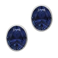 Multi Choice Oval Shape Gemstone 925 Sterling Silver Solitaire Stud Gift For Her