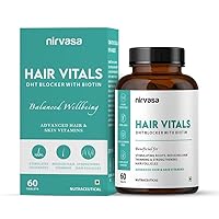 Nirvasa Hair Vitals DHT Blocker with Biotin Tablets with Beta-Sitosterol & Stinging Nettle Root Extract | Hair Vitamins for Men & Women - 60 Tablets Set of 1