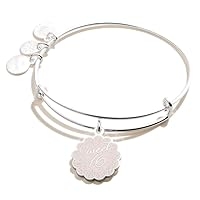 Alex and Ani Occasions Expandable Bangle for Women, Sweet 16 Charm, Shiny Silver Finish, 2 to 3.5 in