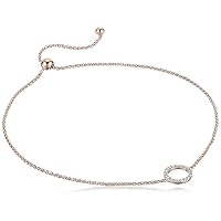 Amazon Collection 1/10th CT TW Diamond Geometric Circle Adjustable Bracelet in Sterling Silver