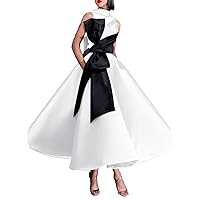 Ball Gown Elegant Prom Formal Evening Birthday Dress High Neck Sleeveless Ankle Length with Bows 2024